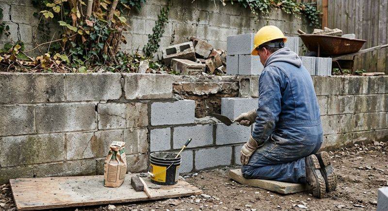 Cinder Block Wall Repair in Higley, AZ