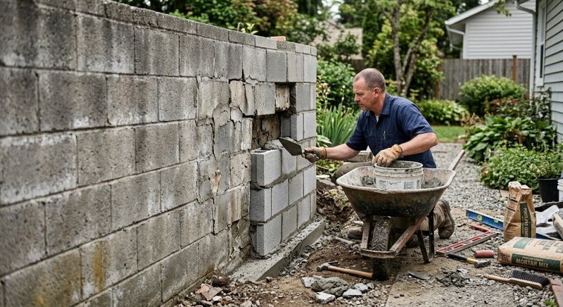 Cinder Block Wall Repair in Mesa, AZ
