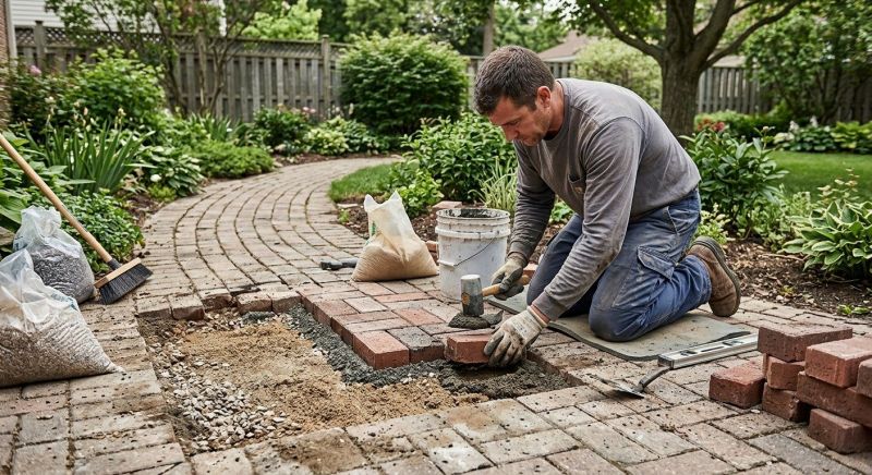 Entryway Brick Repair in Gilbert, AZ