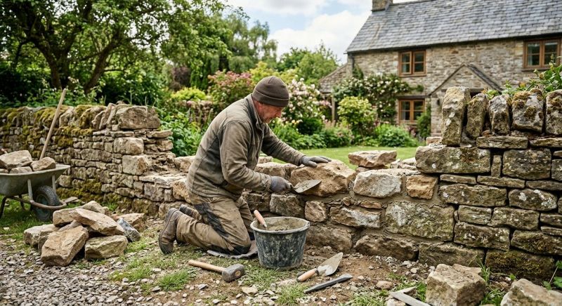 Stone Wall Repair in Paradise Valley, AZ